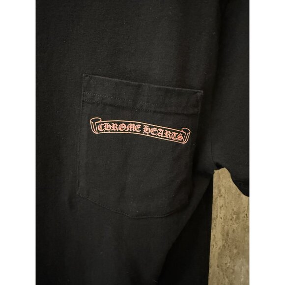 Chrome Hearts Black Graphic Tee W/ Pocket & Smile Design Back - Picture 15 of 15